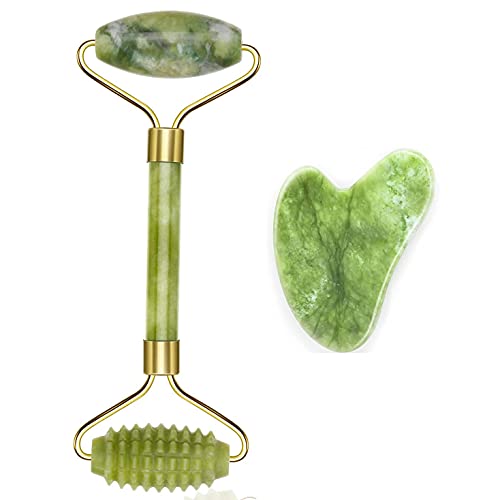 100% Jade Roller Set, Gua Sha MassagegeräT,...